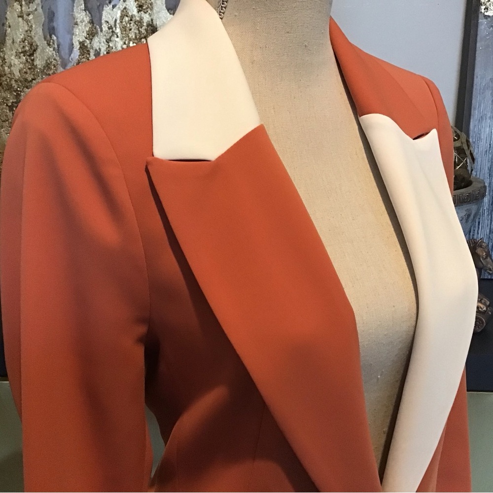 Orange and Ivory Blazer with Tailored Fit - Picture 2 of 8